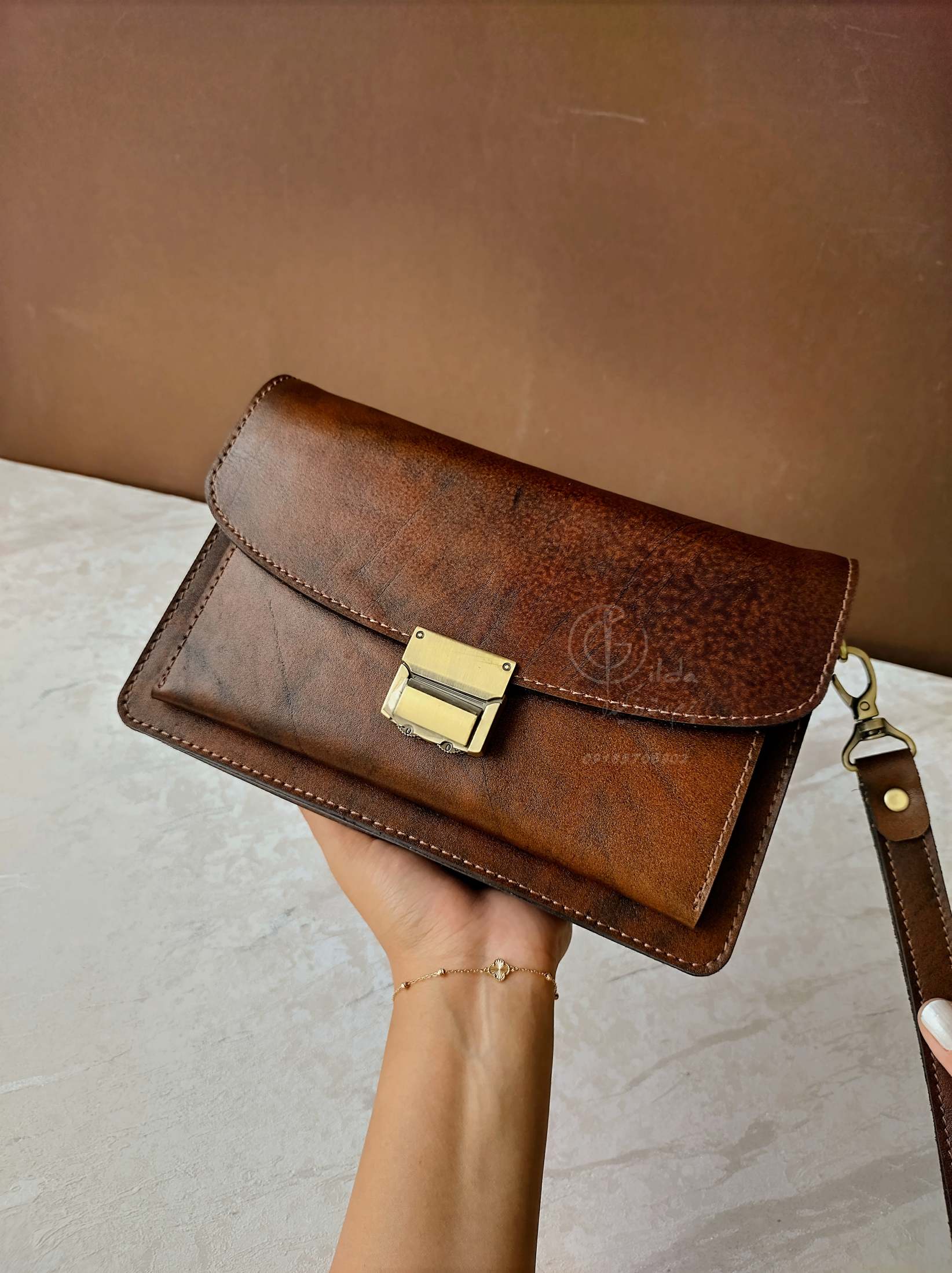 کیف مدارک مردانه چرم طبیعی گاوی مدل کاوه